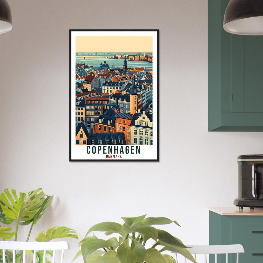 Copenhagen Travel Print Denmark Wall Art Wall Hanging Home Living Décor Copenhagen Gift Art Lovers Denmark Artwork Gift Danish Travel Poster