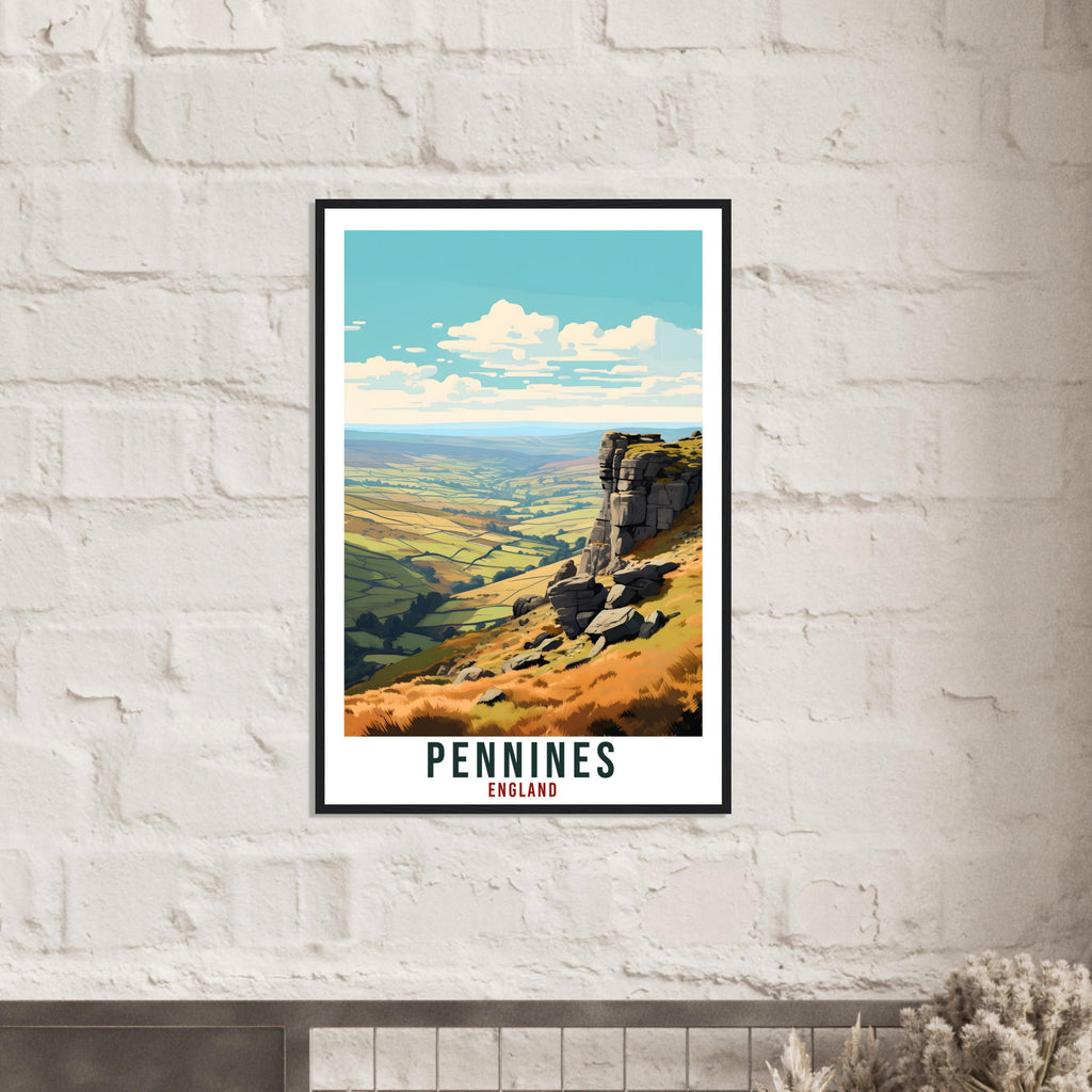 Pennines Travel Print English Wall Art Home Decor Wall Hanging Travel Art Gift Pennines Travel Poster England Landscape Artwork Art Lover