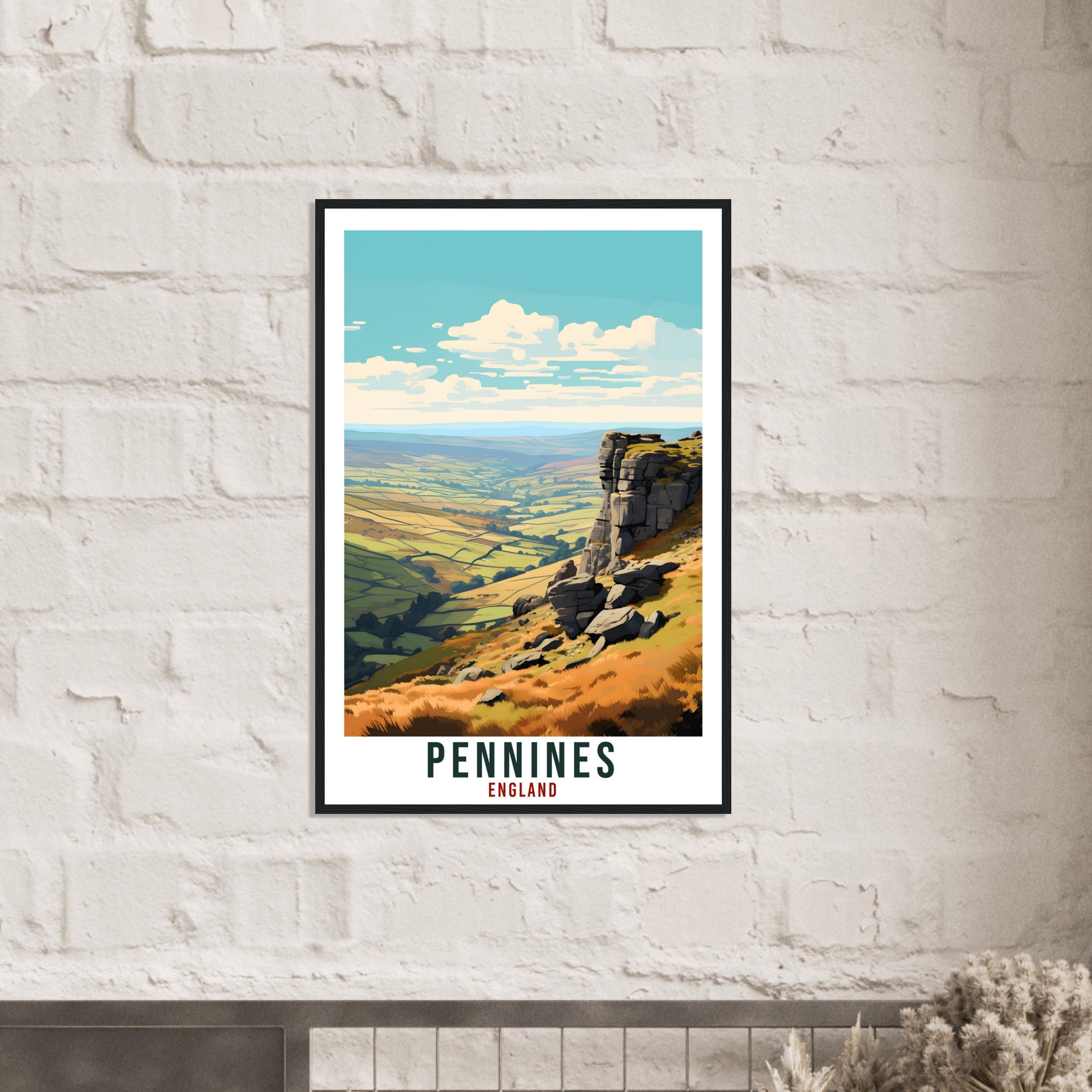 Pennines Travel Print English Wall Art Home Decor Wall Hanging Travel Art Gift Pennines Travel Poster England Landscape Artwork Art Lover