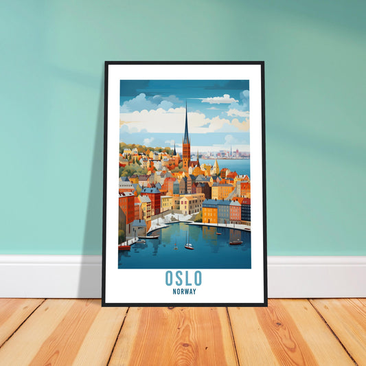Oslo Travel Poster Wall Art Oslo Norway Wall Hanging Home Décor Oslo Gift Art Lovers Vintage Norway Print Oslo Print Norway Wall Art Deco