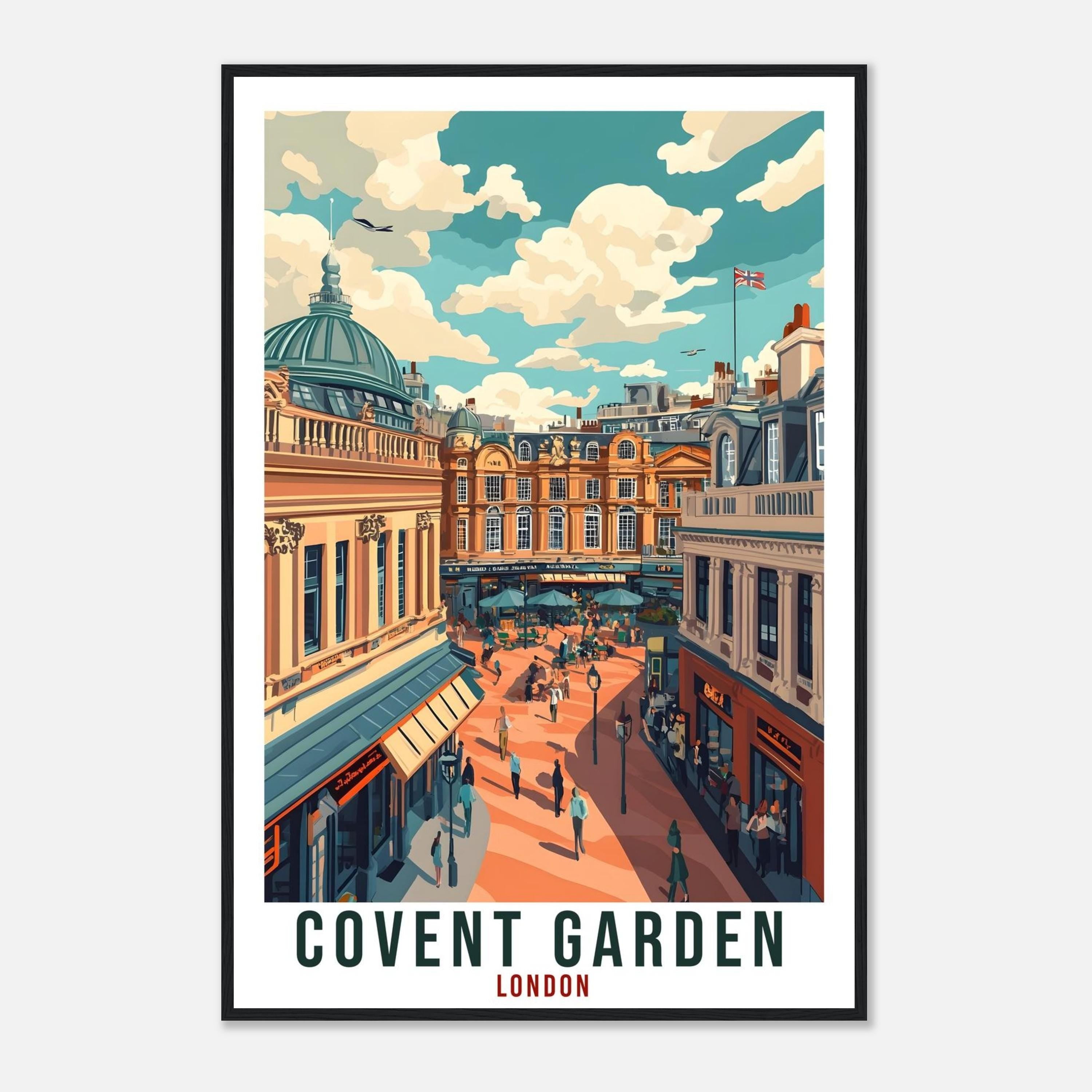 Covent Garden London Travel Print England Decor London Wall Art Gift Wall Hanging Art Lover Covent Garden England Artwork Travel Poster Art