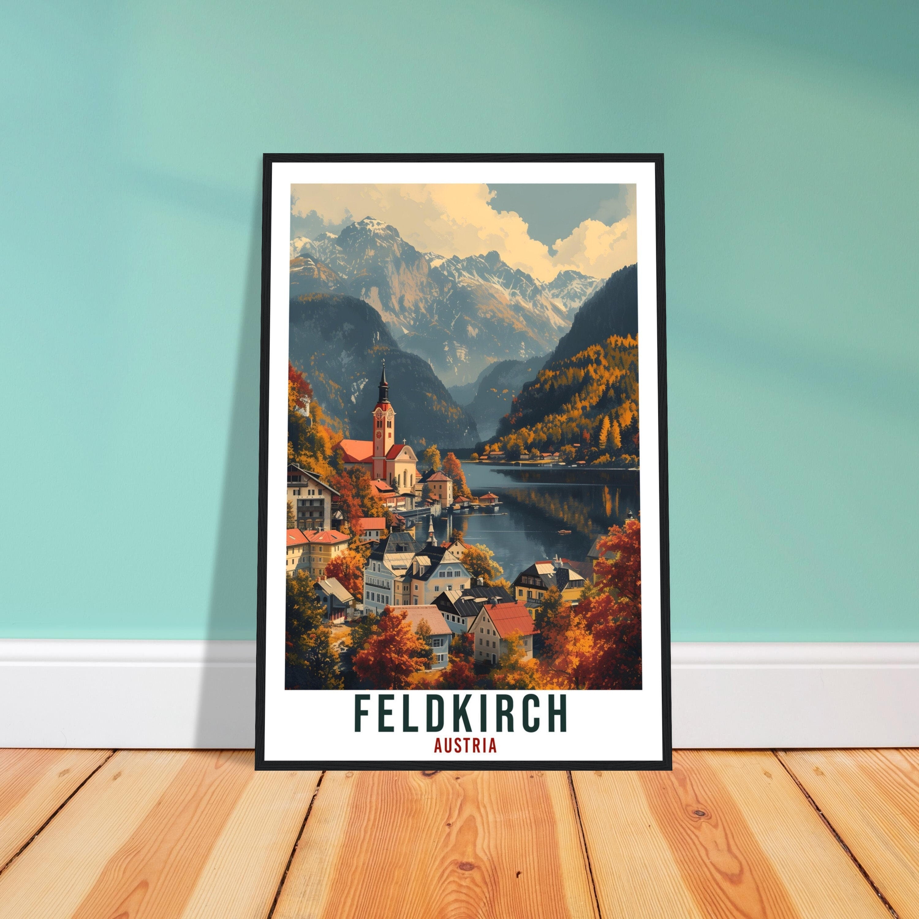 Feldkirch Travel Poster Austria Home Decor Feldkirch Austrian Wall Art Gift Wall Hanging Art Lover Austria Artwork Feldkirch Travel Print