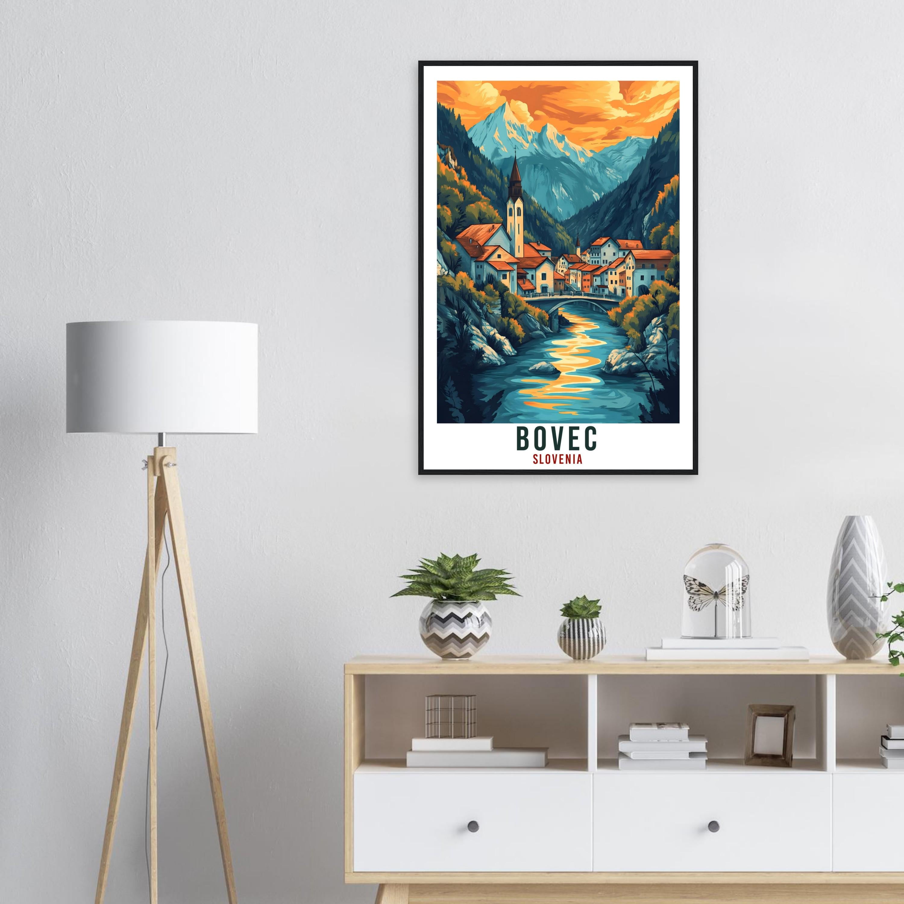 Bovec Travel Print Slovenia Home Decor Bovec Wall Art Gift Wall Hanging Art Lover Bovec Slovenia Artwork Travel Poster Slovenia Travel Art