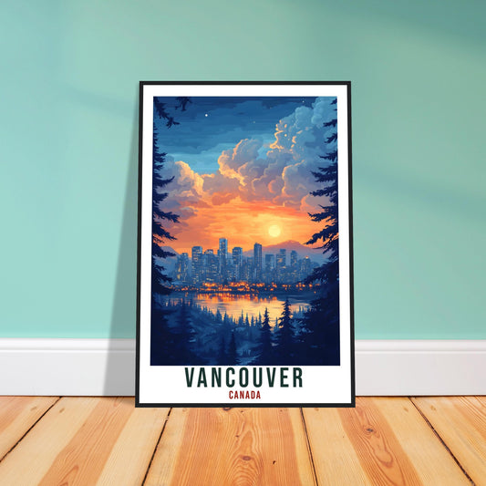 Vancouver Travel Print Canada Home Decor Vancouver Wall Art Gift Wall Hanging Art Lover Vancouver Canadian Artwork Travel Poster Canada Art