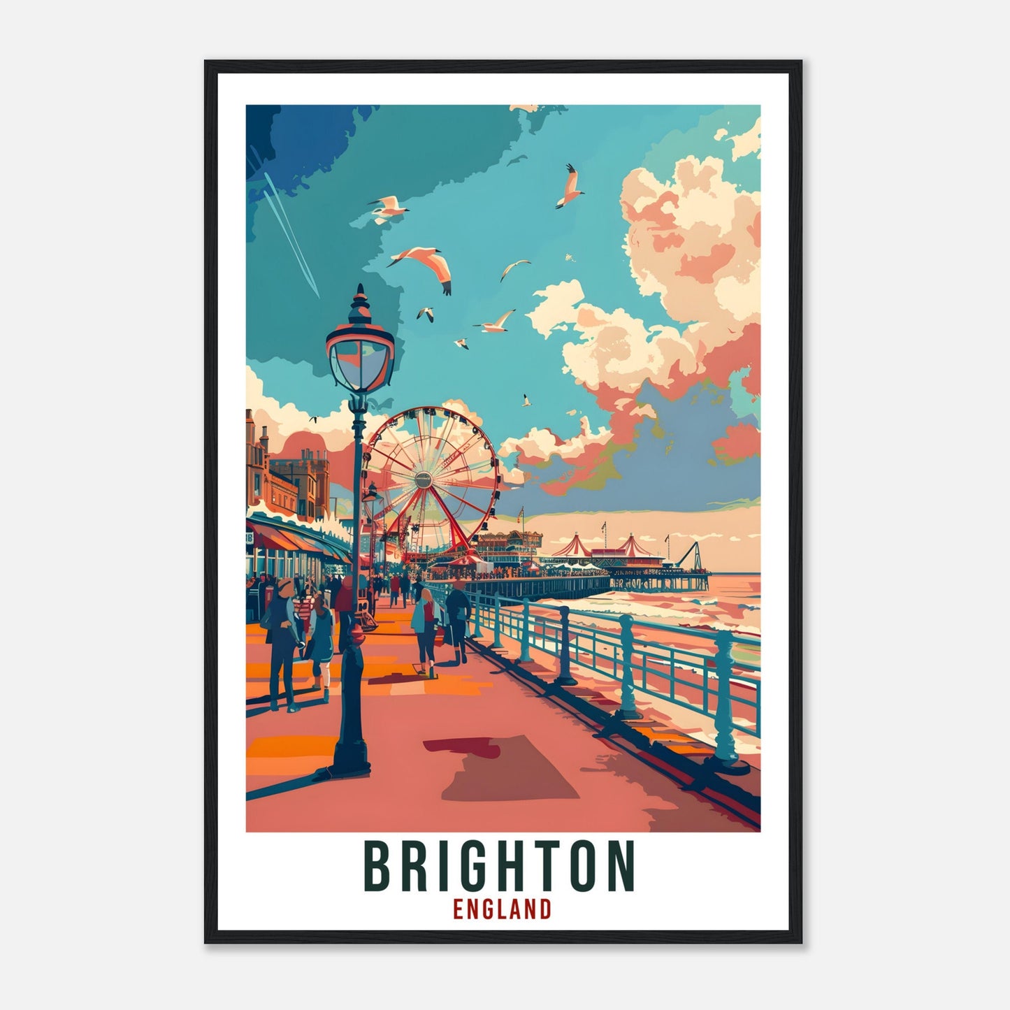 Brighton Travel Print Wall Art Wall Hanging Home Living Décor Brighton Gift Art Lovers Gift UK Artwork Gift Print England Travel Poster