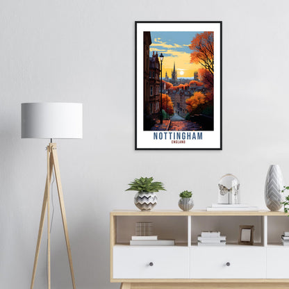 Nottingham Travel Print Home Decor Nottinghamshire East Midlands Wall Hanging Nottingham Artwork Gift Nottingham Travel Poster Artwork