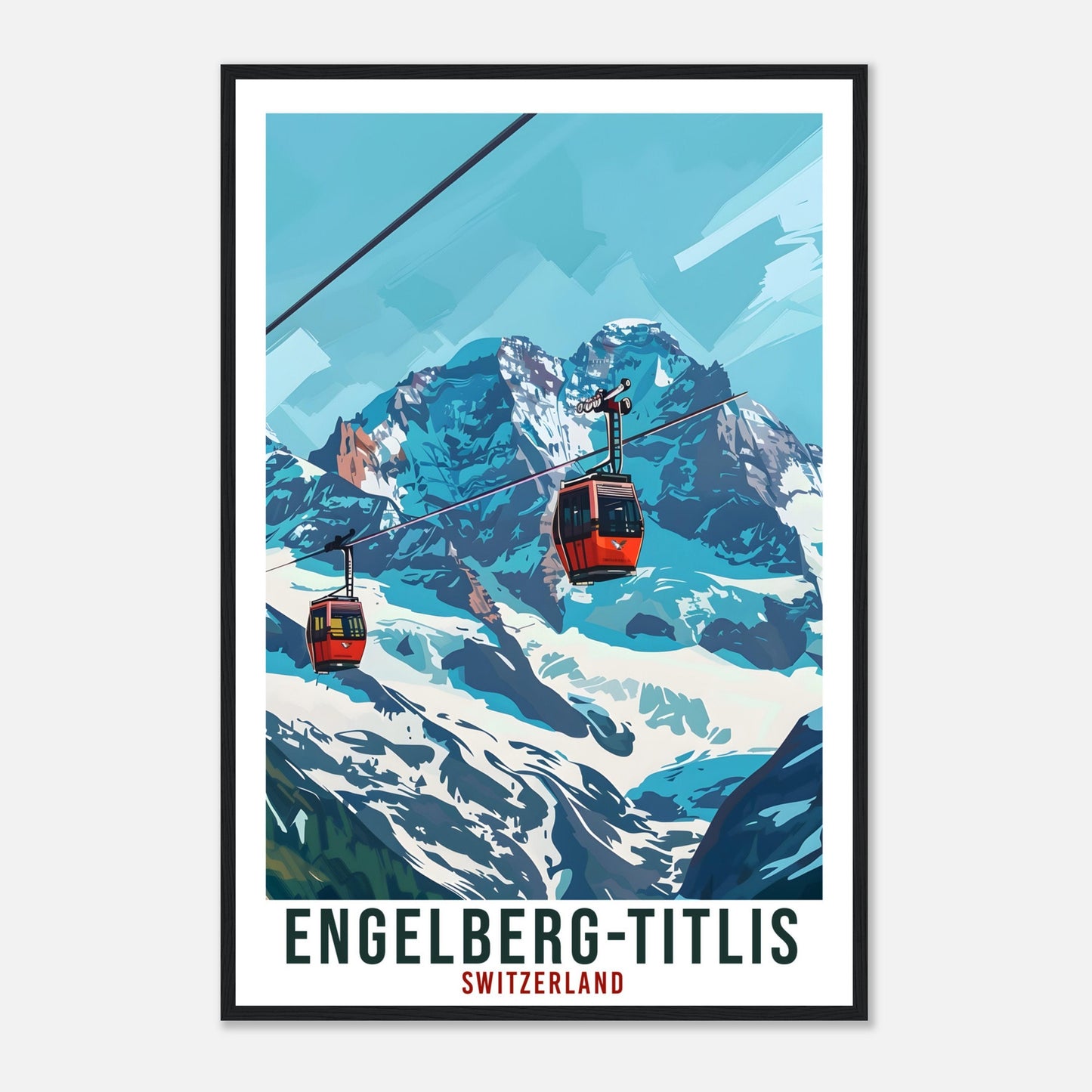 Engelberg-Titlis Travel Print Swiss Wall Art Wall Hanging Décor Engelberg-Titlis Gift Art Lover Switzerland Artwork Gift Swiss Travel Poster
