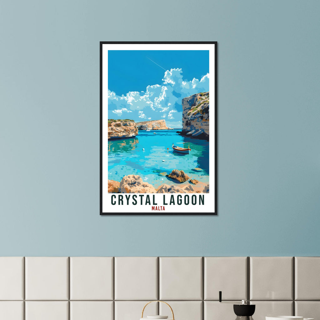 Crystal Lagoon Malta Travel Print Wall Art Wall Hanging Home Décor Gift Art Lover Gift Malta Artwork Gift Malta Crystal Lagoon Travel Poster