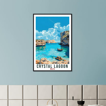 Crystal Lagoon Malta Travel Print Wall Art Wall Hanging Home Décor Gift Art Lover Gift Malta Artwork Gift Malta Crystal Lagoon Travel Poster
