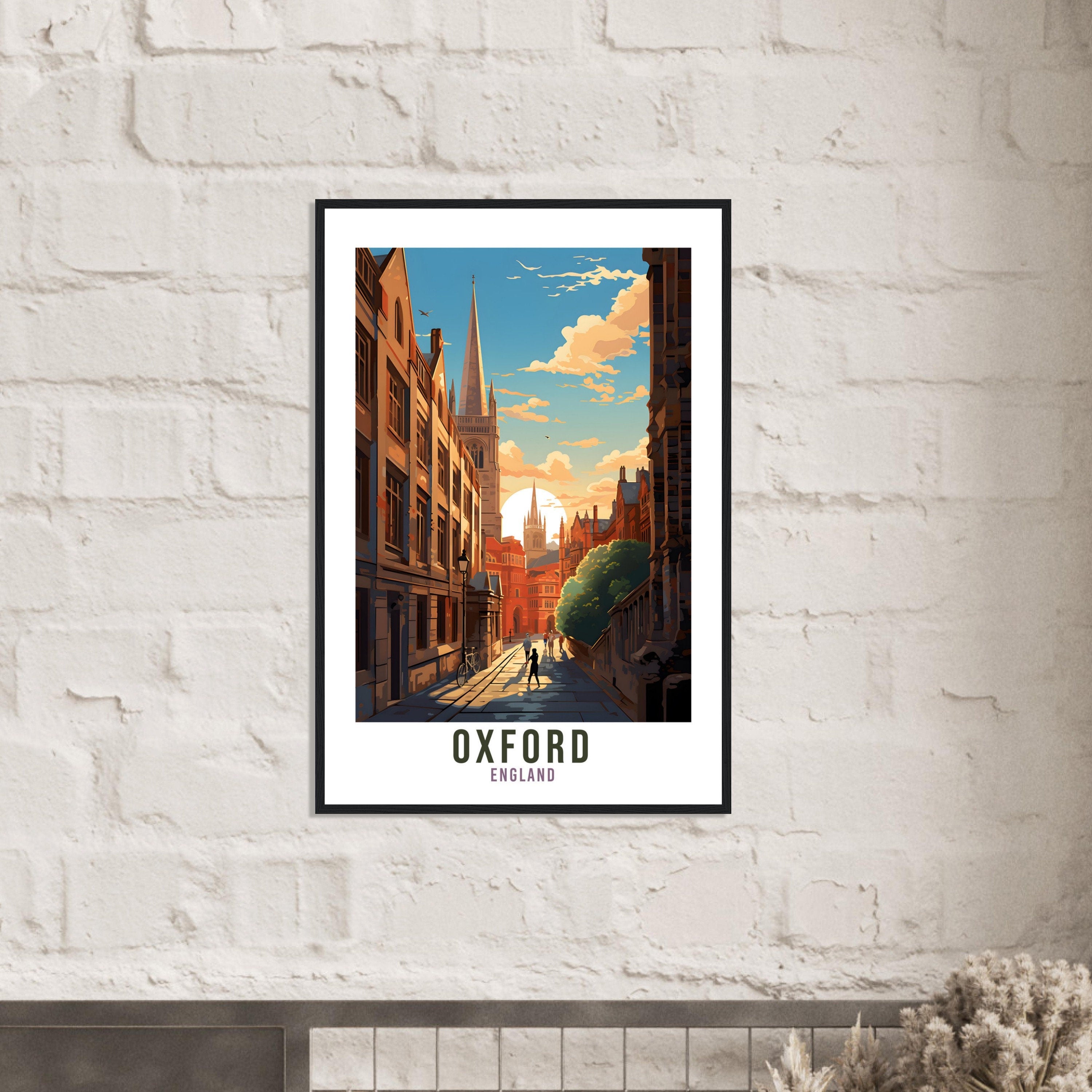 Oxford Travel Print Home Decor Oxfordshire England Wall Hanging Oxford Artwork Gift Oxford Travel Poster Artwork Oxford Art Lovers Gifts