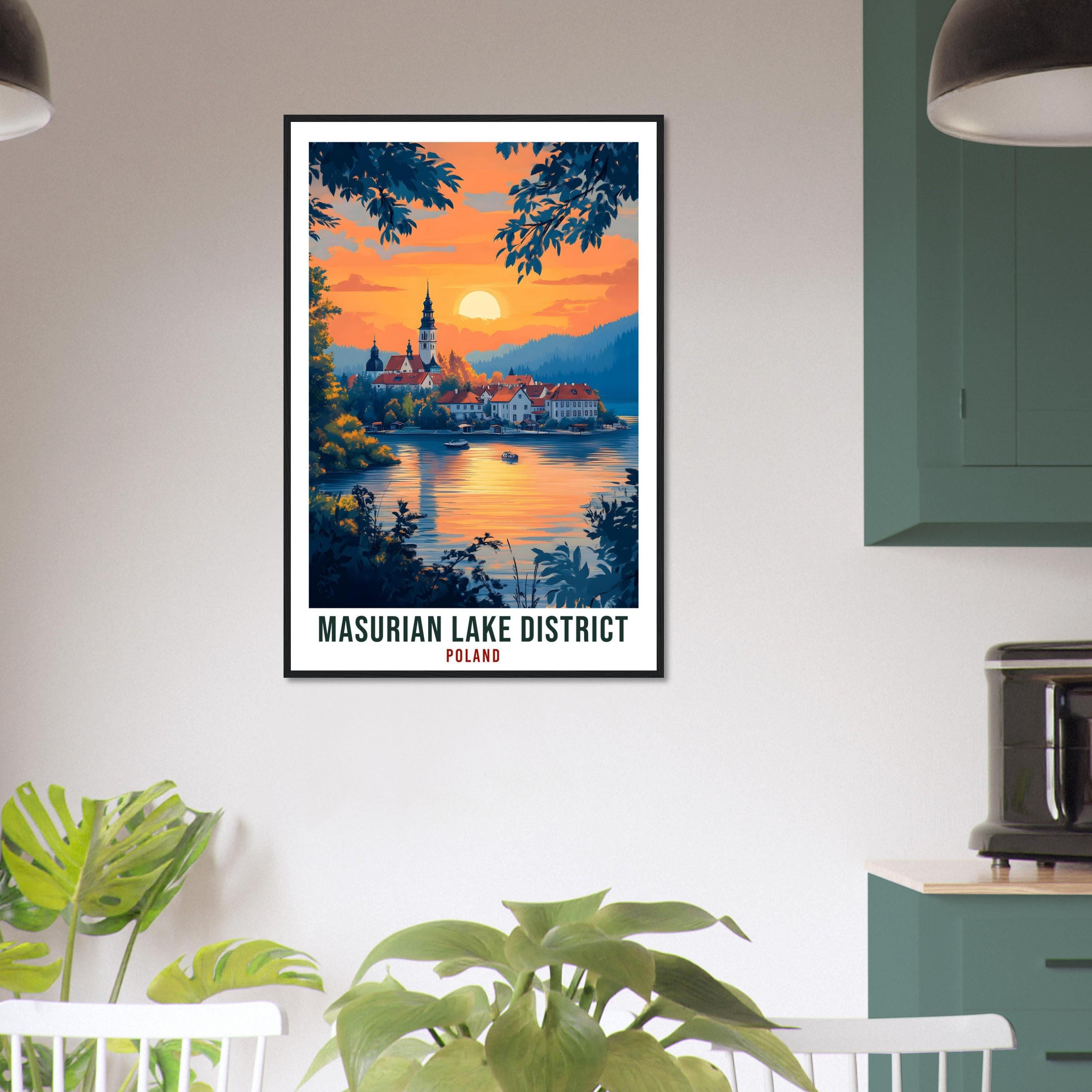 Masurian Lake District Travel Print Poland Home Decor Wall Art Gift Wall Hanging Art Lover Masurian Lake Polish Artwork Travel Poster Poland