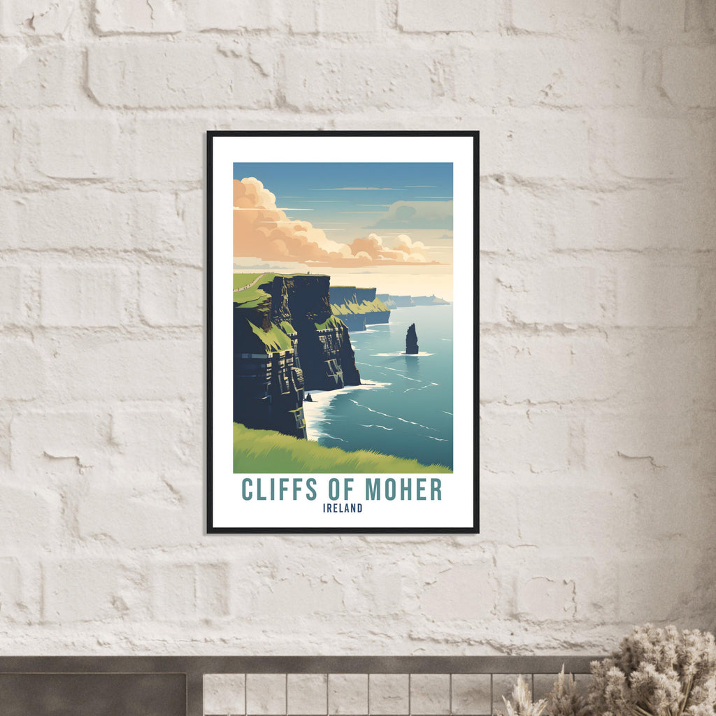Cliffs Of Moher Travel Print Ireland Co. Clare Seaside Coastal Landscape Wall Hanging Cliffs Of Moher Artwork Gift Irish Coast Poster Gift