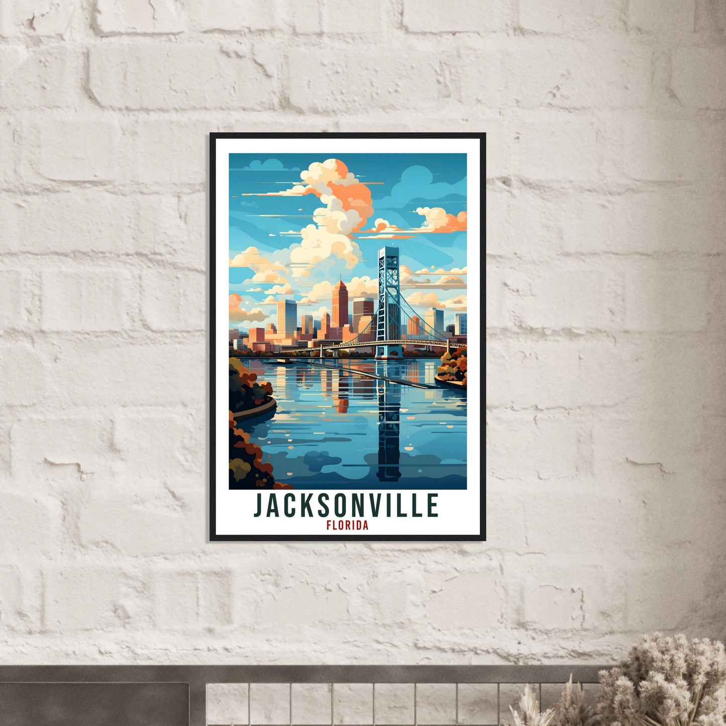 Jacksonville Travel Print Florida Home Decoration USA City Wall Art Gift Wall Hanging Art Lover Florida Artwork Jacksonville Travel Poster