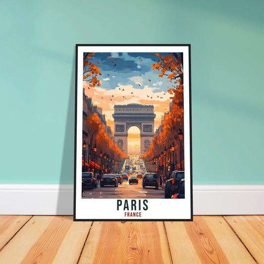 Paris Travel Print France Home Decor Paris Wall Art Gift Wall Hanging Champs-Élysées Paris France Artwork Travel Poster Arc De Triomphe Art