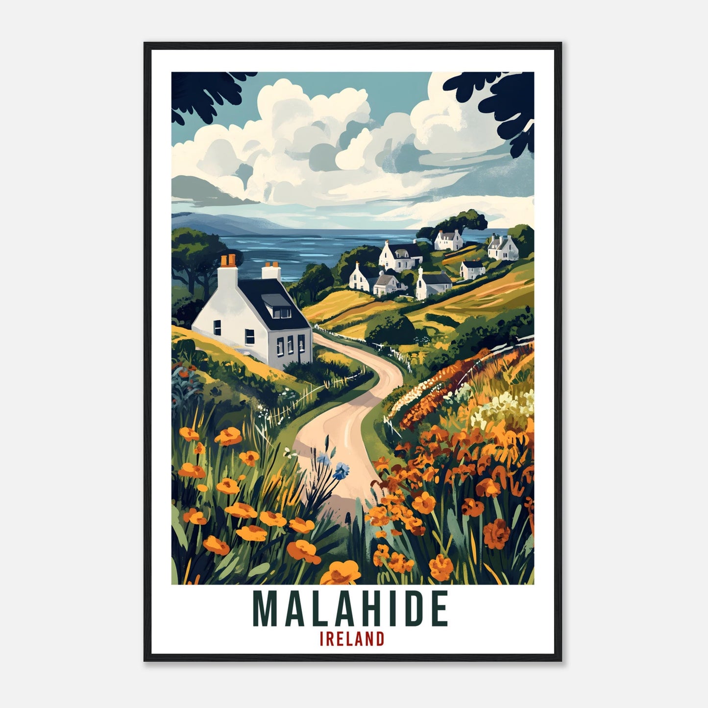 Malahide Travel Print Ireland Home Decor Co Dublin Wall Art Wall Hanging Art Lover Irish Artwork Travel Poster Malahide Ireland Travel Art