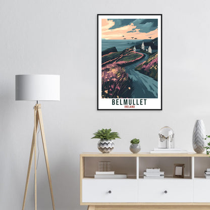 Belmullet Travel Print Ireland Home Decor Belmullet Wall Art Wall Hanging Art Lover Irish Artwork Travel Poster Belmullet Ireland Travel Art