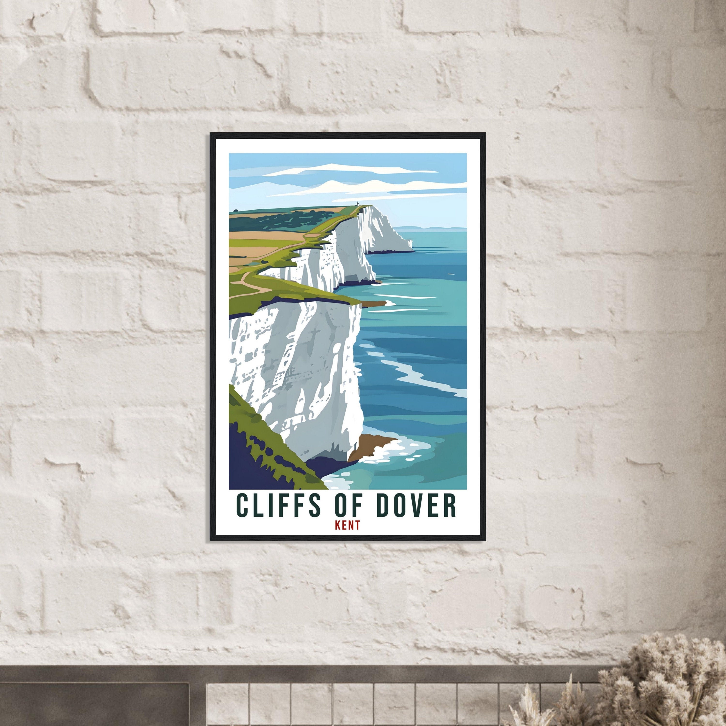 Cliffs Of Dover Travel Poster English Wall Art Home Decor Wall Hanging Travel Art Gift Cliffs Of Dover Travel Print Kent Landscape Artwork