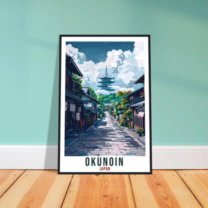 Okunoin Travel Print Japan Home Decoration Wall Art Gift Wall Hanging Art Lover Japanese Artwork Japan Okunoin Travel Poster Cityscape Print