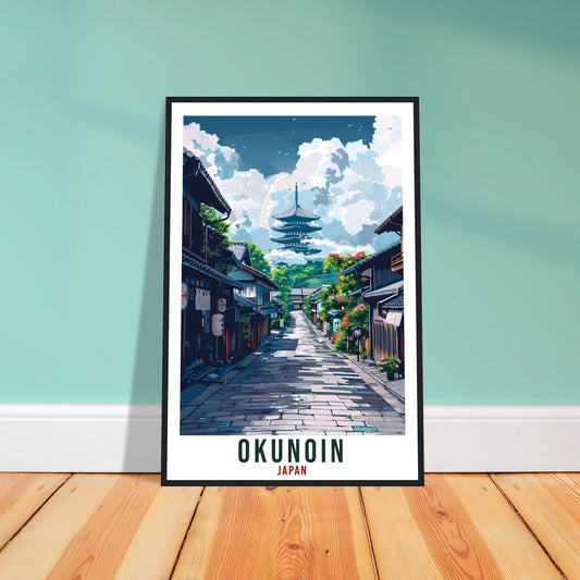 Okunoin Travel Print Japan Home Decoration Wall Art Gift Wall Hanging Art Lover Japanese Artwork Japan Okunoin Travel Poster Cityscape Print