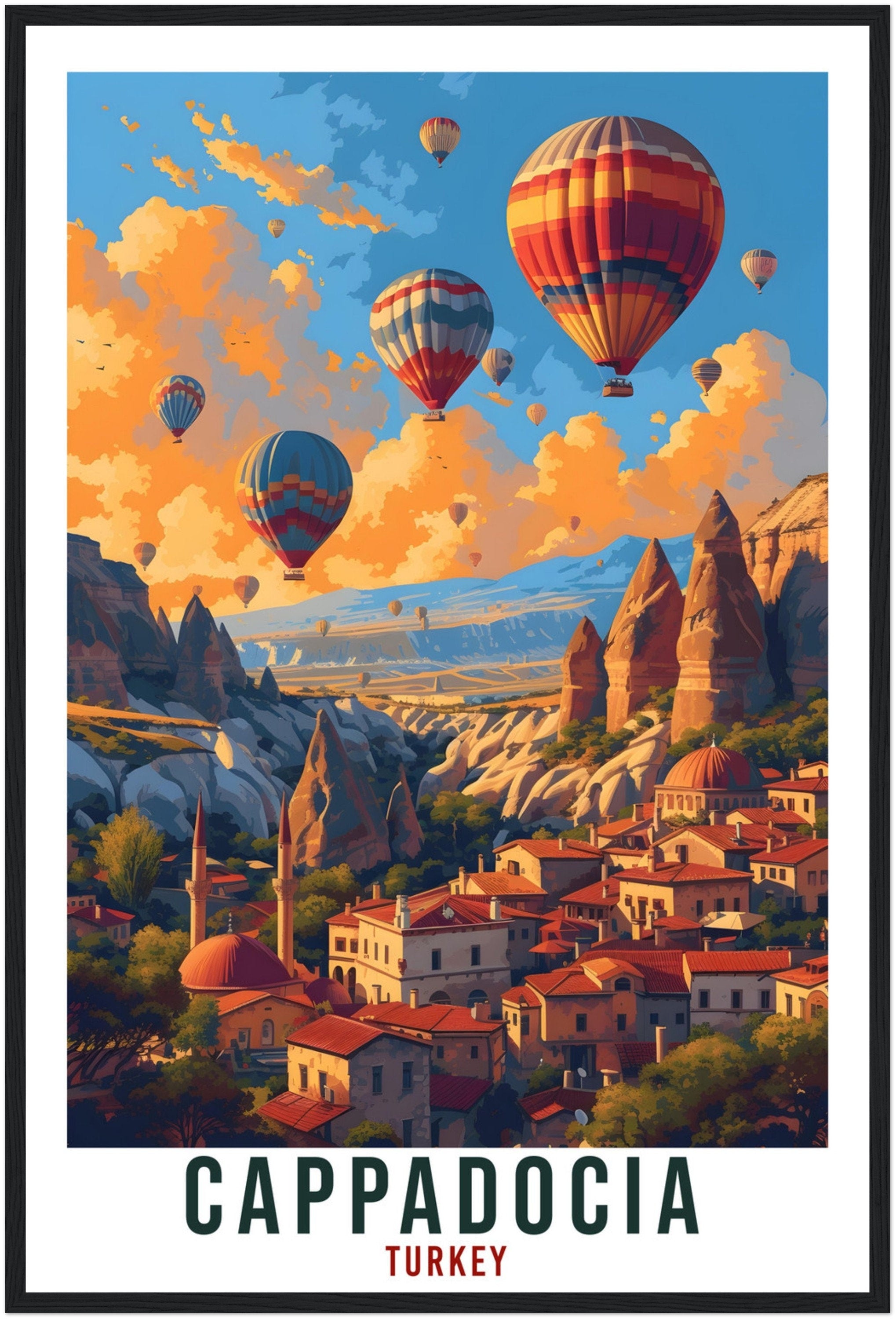 Cappadocia Travel Print Turkey Home Decor Cappadocia Turkish Wall Art Gift Wall Hanging Art Lover Turkey Artwork Cappadocia Travel Poster