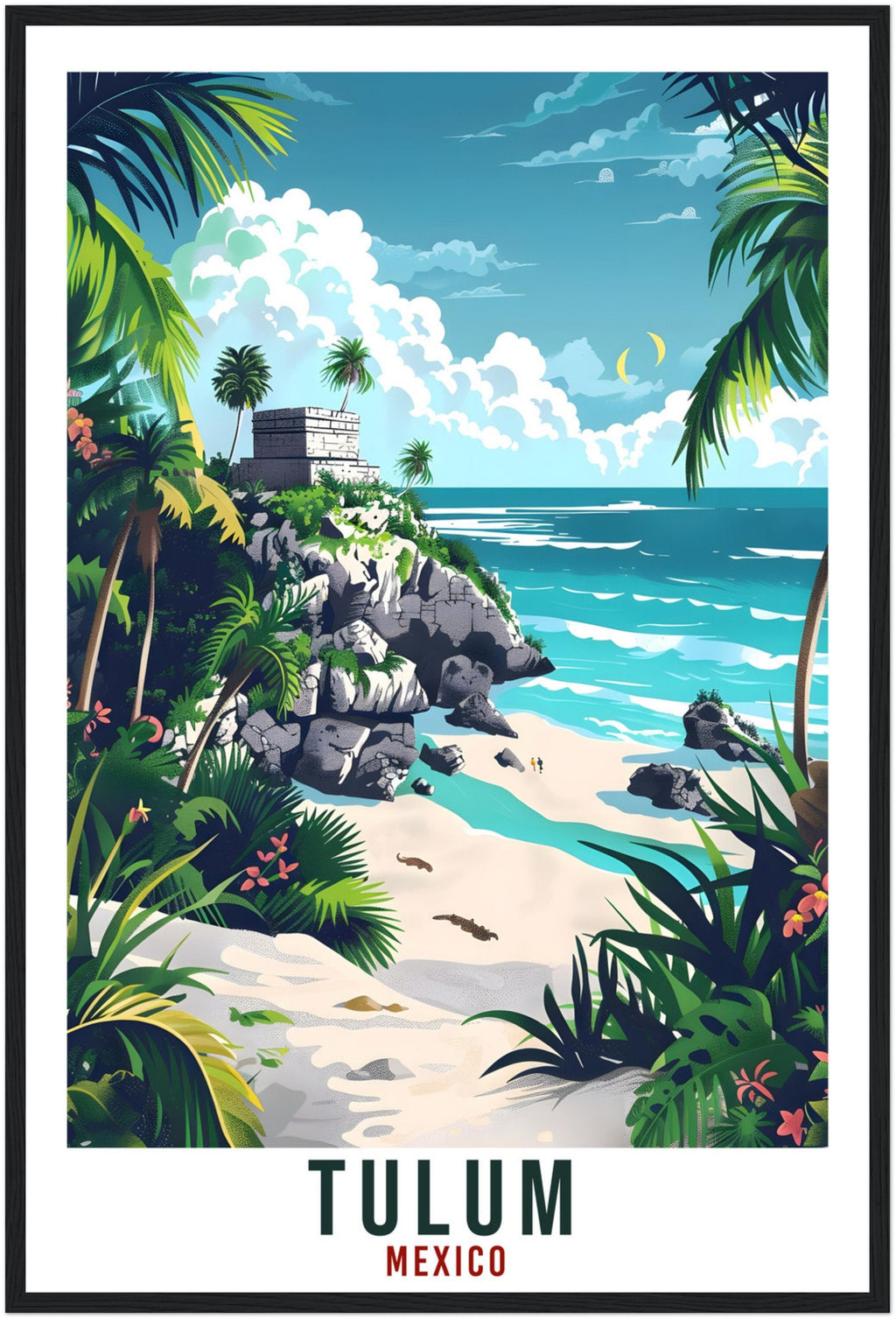 Tulum Mexico Travel Print Mexico Wall Art Wall Hanging Home Décor Tulum Gift Mexico Landmark Artwork Travel Art Mexican Tulum Travel Poster