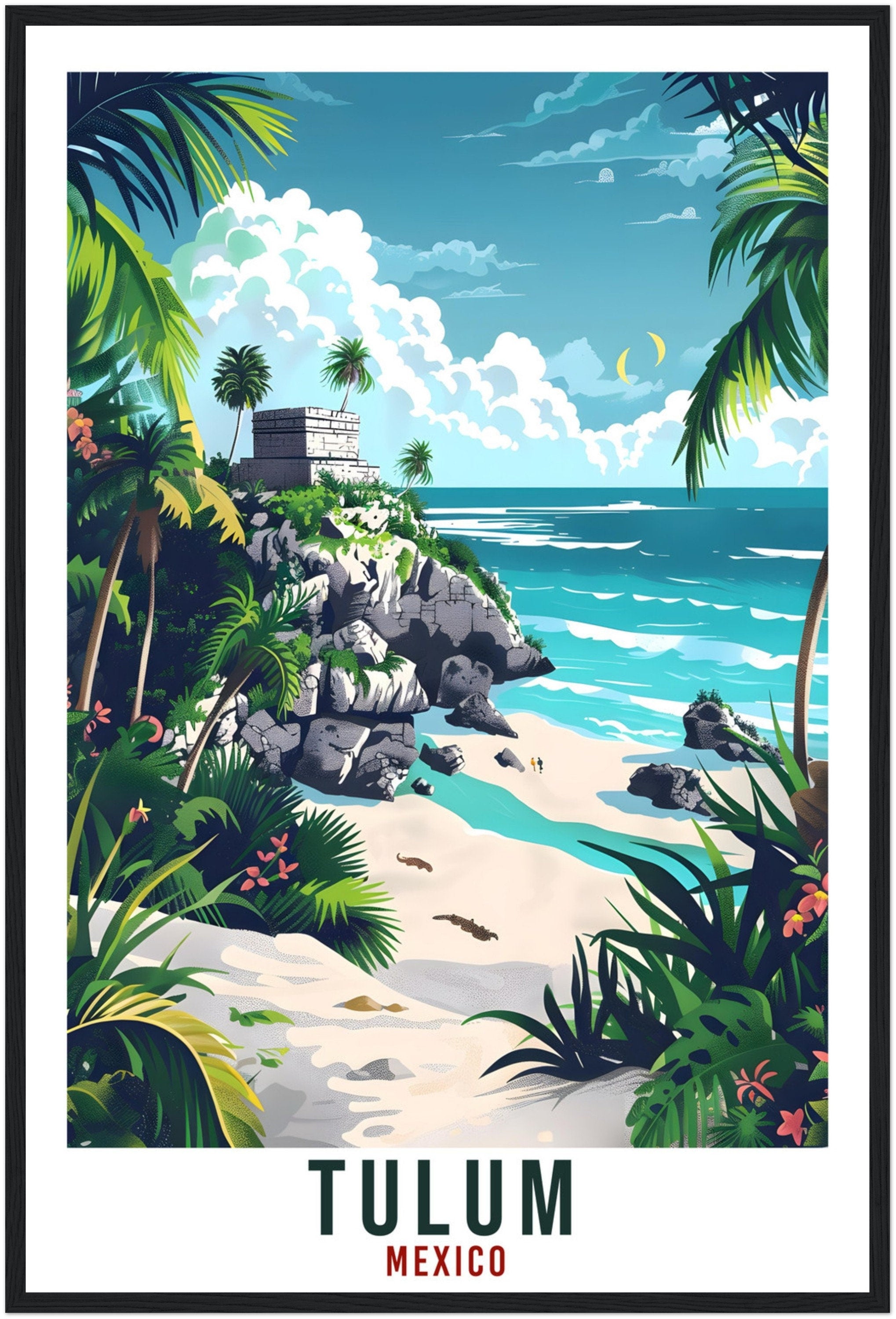 Tulum Mexico Travel Print Mexico Wall Art Wall Hanging Home Décor Tulum Gift Mexico Landmark Artwork Travel Art Mexican Tulum Travel Poster