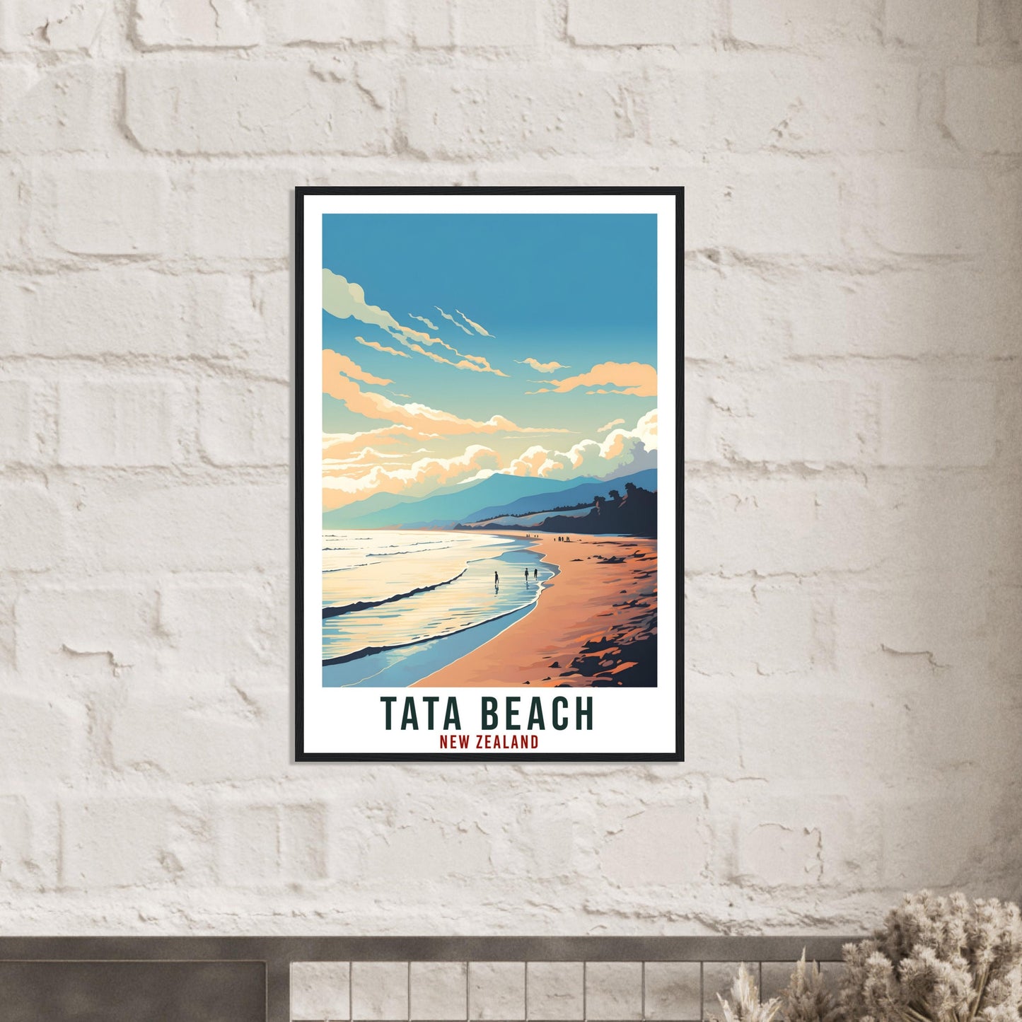 Tata Beach Travel Print Wall Art Tata Beach New Zealand Wall Hanging Artwork Tata Art Gifts Tata Beach Travel Poster New Zealand Art Lovers
