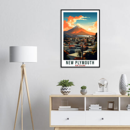 New Plymouth Travel Print Wall Art New Plymouth New Zealand City Artwork Art Gifts New Plymouth Travel Poster New Zealand Art Lovers Gift