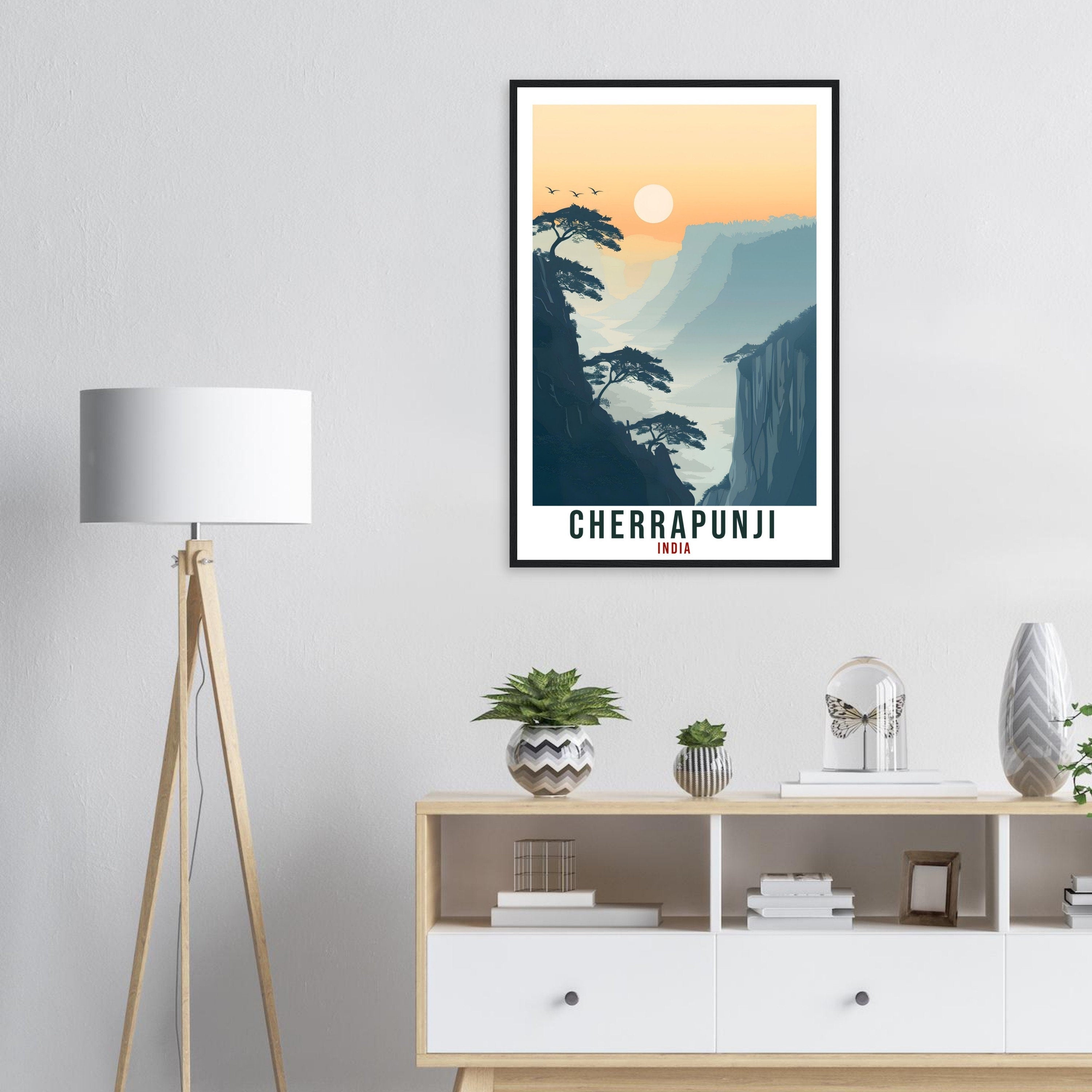 Cherrapunji Travel Print India Home Decoration Wall Art Gift Wall Hanging Art Lover Indian Artwork India Cherrapunji Travel Poster Print