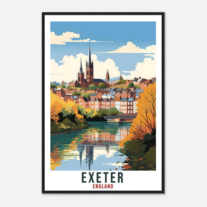 Exeter Travel Print English Wall Art Home Decor Wall Hanging Travel Art Gift Exeter Travel Poster England Landscape Artwork Art Lover Gift