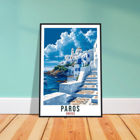 Paros Travel Print Greece Home Decoration Paros Greek Island Wall Art Gift Wall Hanging Art Lover Greece Artwork Paros Gift Travel Poster