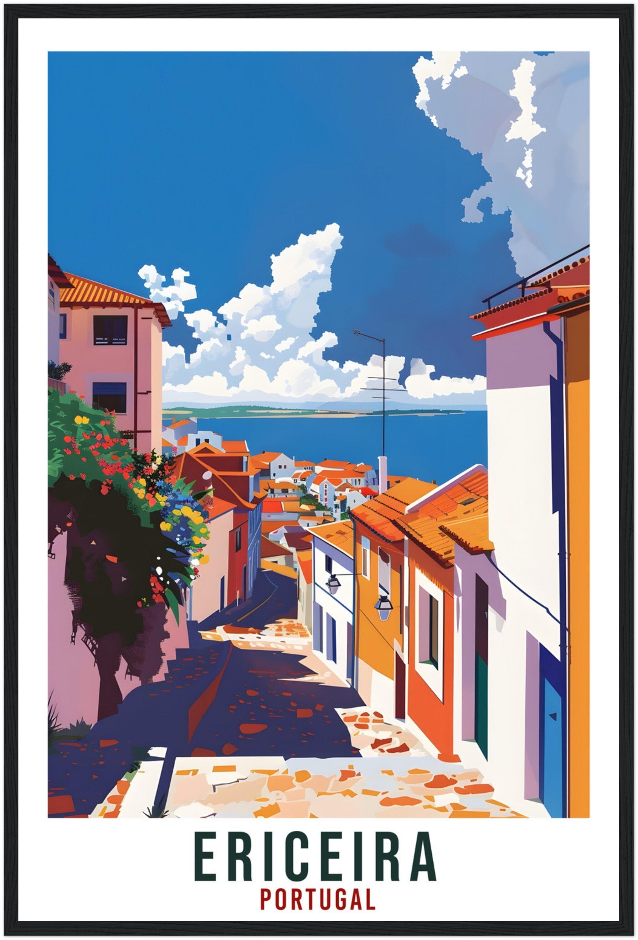 Ericeira Travel Print Portugal Wall Art Wall Hanging Home Décor Ericeira Gift Portugal Landmark Artwork Gift Portugal Holiday Travel Poster