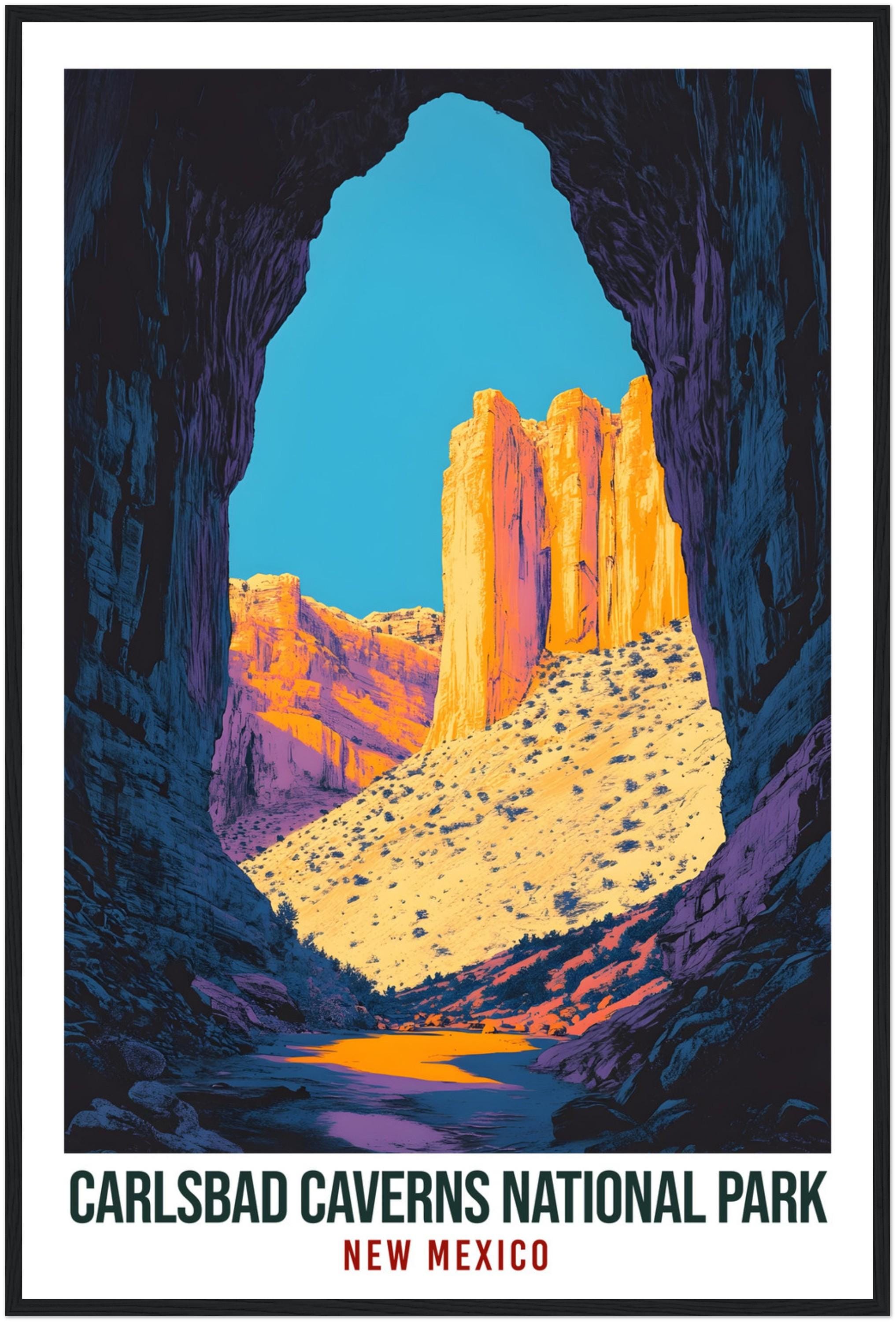 Carlsbad Caverns National Park New Mexico USA Travel Print Wall Art Wall Hanging Carlsbad Caverns Gift Travel Art USA Artwork Travel Poster