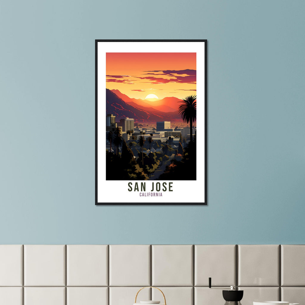 San Jose Travel Print San Jose California Wall Art San Jose Travel Poster Home Decor San Jose Art Lovers California Gift San Jose Travel Art