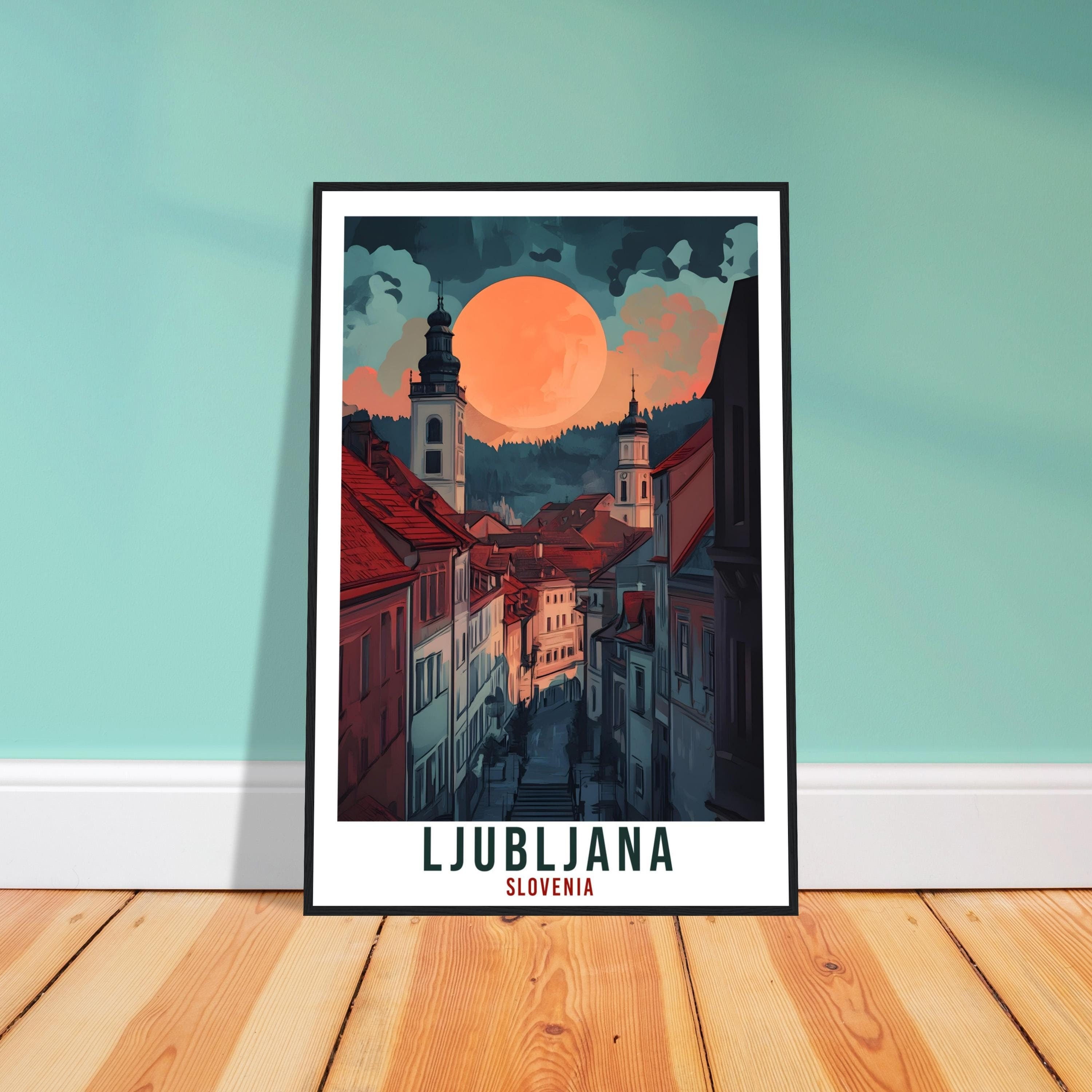 Ljubljana Travel Print Slovenia Decor Ljubljana Wall Art Gift Wall Hanging Art Lover Ljubljana Slovenia Artwork Travel Poster Slovenia Art