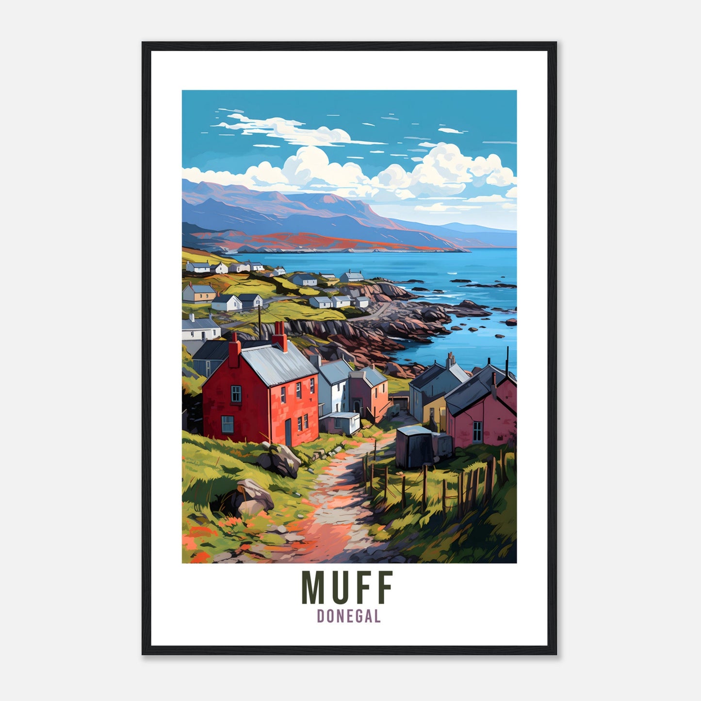 Muff Donegal Travel Print Wall Art Muff Wall Hanging Home Décor Dublin Gift Art Lovers Irish Art Lover Gift Donegal Print Donegal Artwork