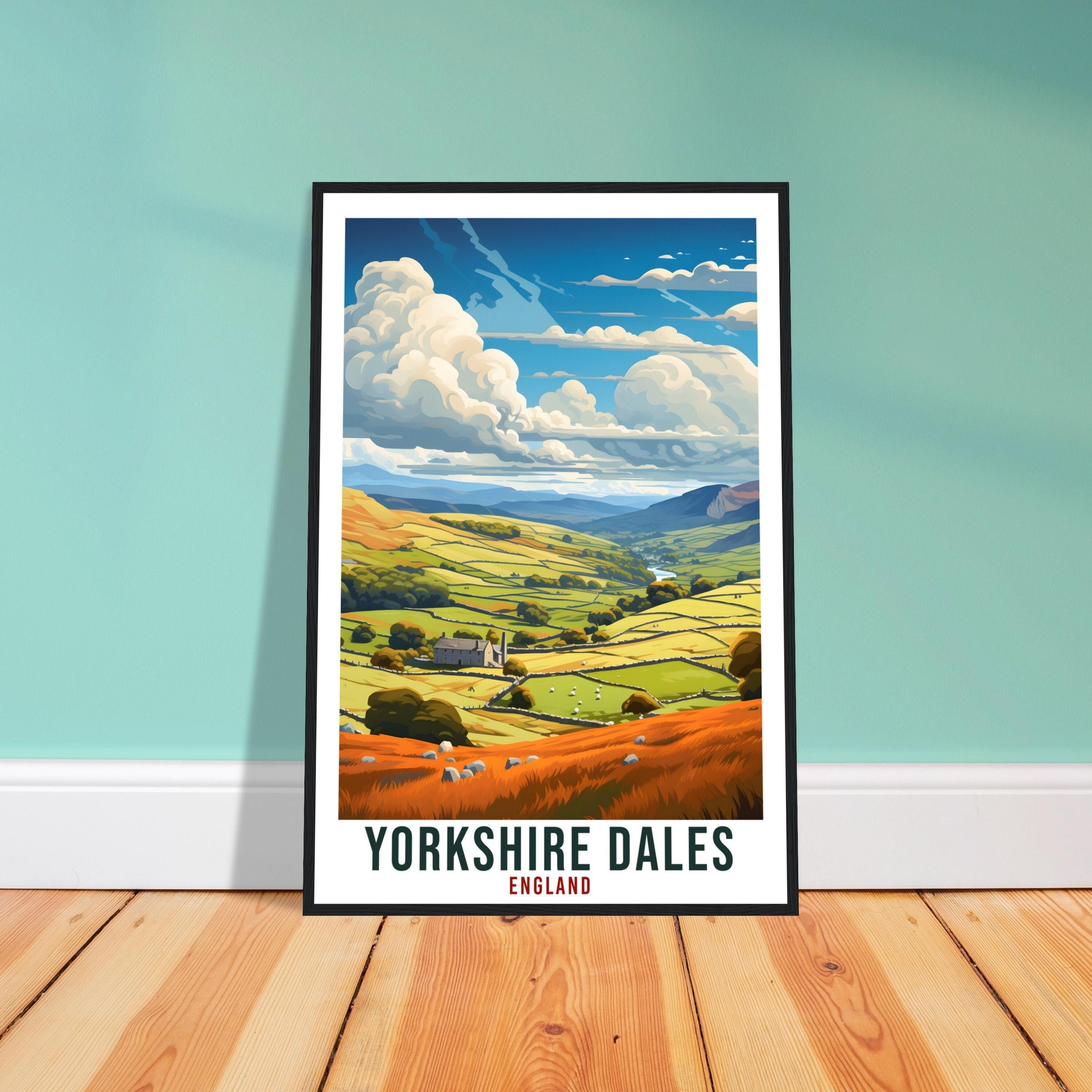 Yorkshire Dales Travel Print English Wall Art Home Decor Wall Hanging Travel Art Gift Yorkshire Dale Travel Poster England Landscape Artwork