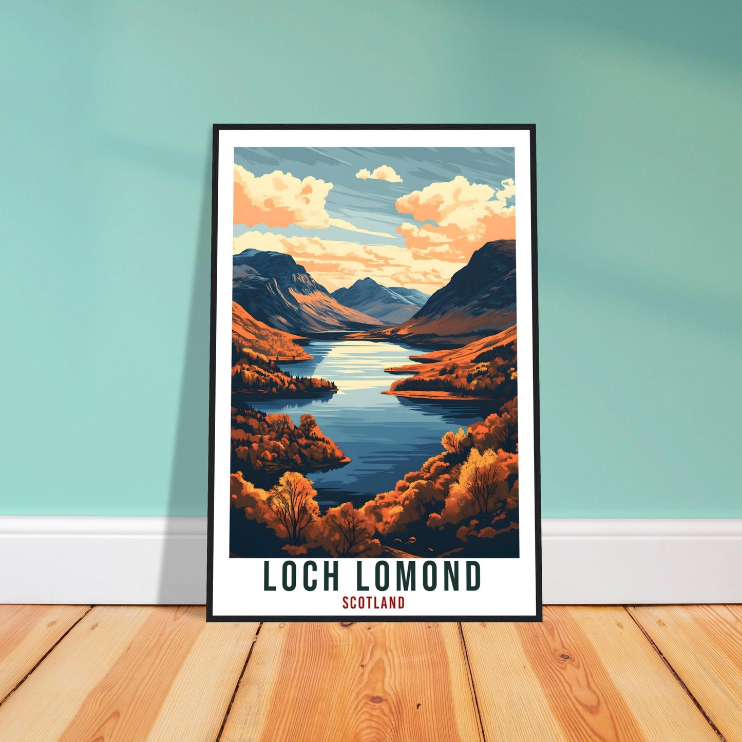 Loch Lomond Travel Print Scotland Decor Loch Lomond Wall Art Wall Hanging Art Lover Scotland Artwork Travel Poster Loch Lomond Travel Art