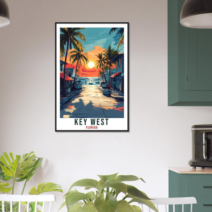 Key West Travel Print Florida United States Home Decor Wall Art Gift Wall Hanging Art Lover Florida Keys American Artwork Travel Poster USA