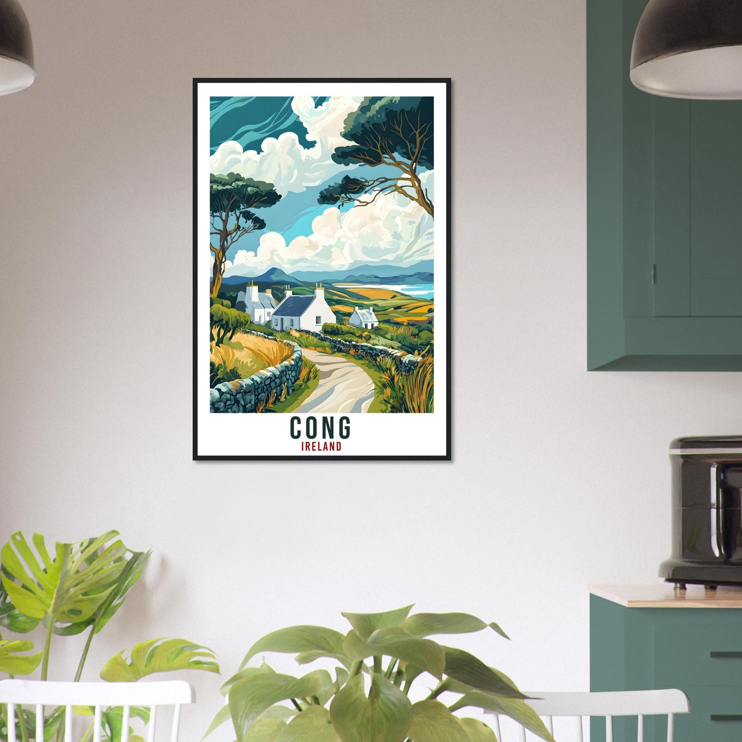 Cong Travel Print Ireland Home Decor Cong Wall Art Wall Hanging Art Lover Irish Artwork Travel Poster Cong Ireland Travel Art Gift Co Mayo