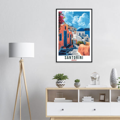 Santorini Travel Print Greece Home Decor Santorini Greek Island Wall Art Gift Wall Hanging Art Lover Greece Artwork Santorini Travel Poster