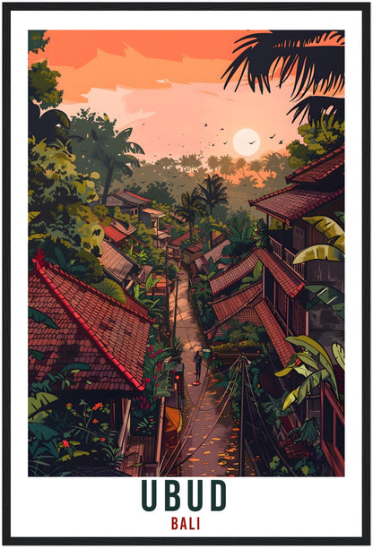 Ubud Bali Travel Print Bali Wall Art Wall Hanging Home Décor Ubud Gift Landmark Artwork Travel Art Lovers Ubud Indonesia Travel Poster