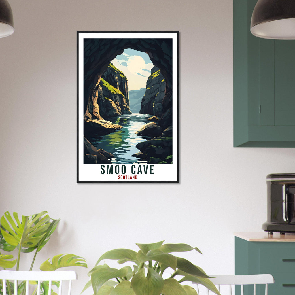 Smoo Cave Travel Print Scotland Home Decor Smoo Cave Wall Art Wall Hanging Art Lover Scotland Artwork Travel Poster Smoo Cave Travel Art