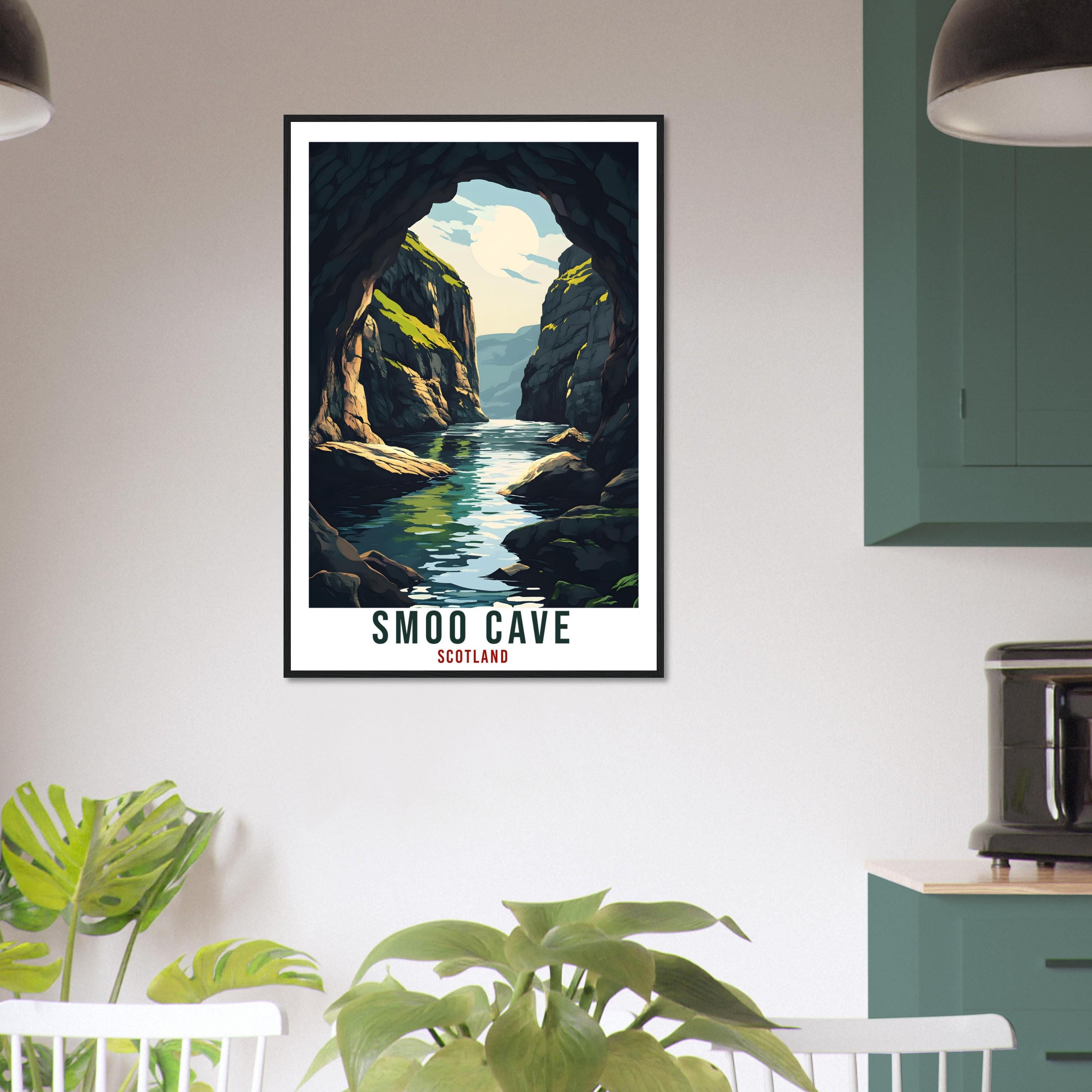 Smoo Cave Travel Print Scotland Home Decor Smoo Cave Wall Art Wall Hanging Art Lover Scotland Artwork Travel Poster Smoo Cave Travel Art