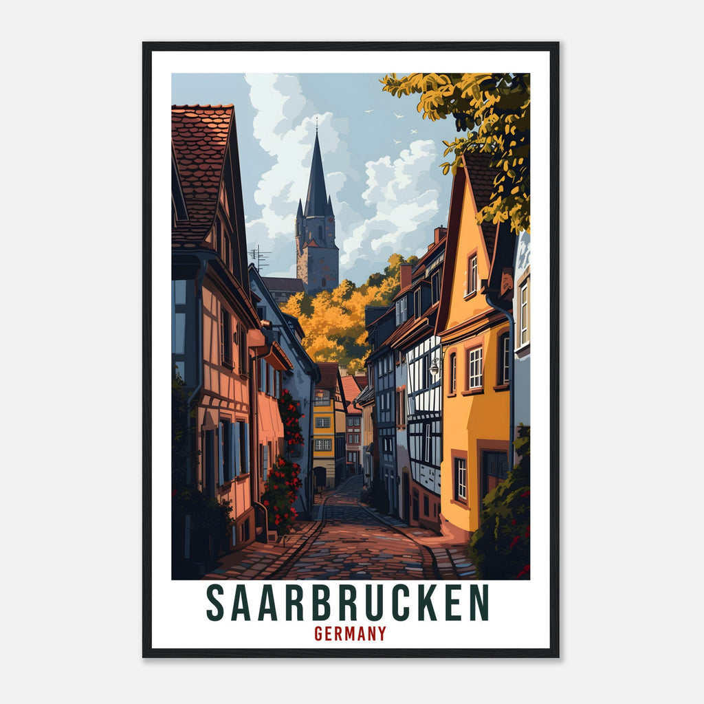 Saarbrucken Travel Print Germany Home Decoration German City Wall Art Gift Wall Hanging Art Lover Germany Artwork Saarbrucken Travel Poster