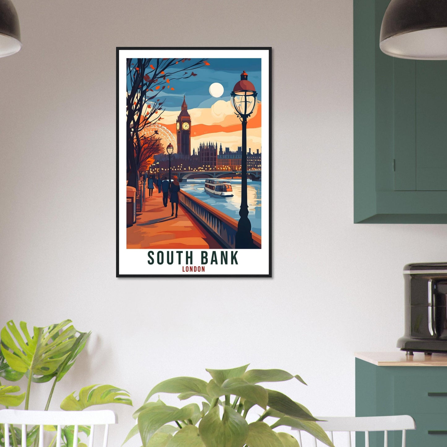 South Bank London Travel Print England Home Decor Wall Art Gift Wall Hanging Art Lover South Bank London Artwork Travel Poster Travel Art