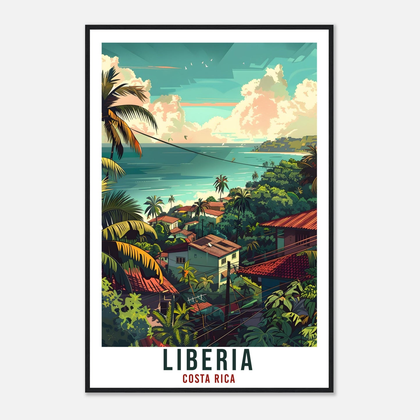 Liberia Costa Rica Travel Print Wall Art Wall Hanging Home Décor Liberia Gift Wall Art Artwork City Travel Art Costa Rica Travel Poster