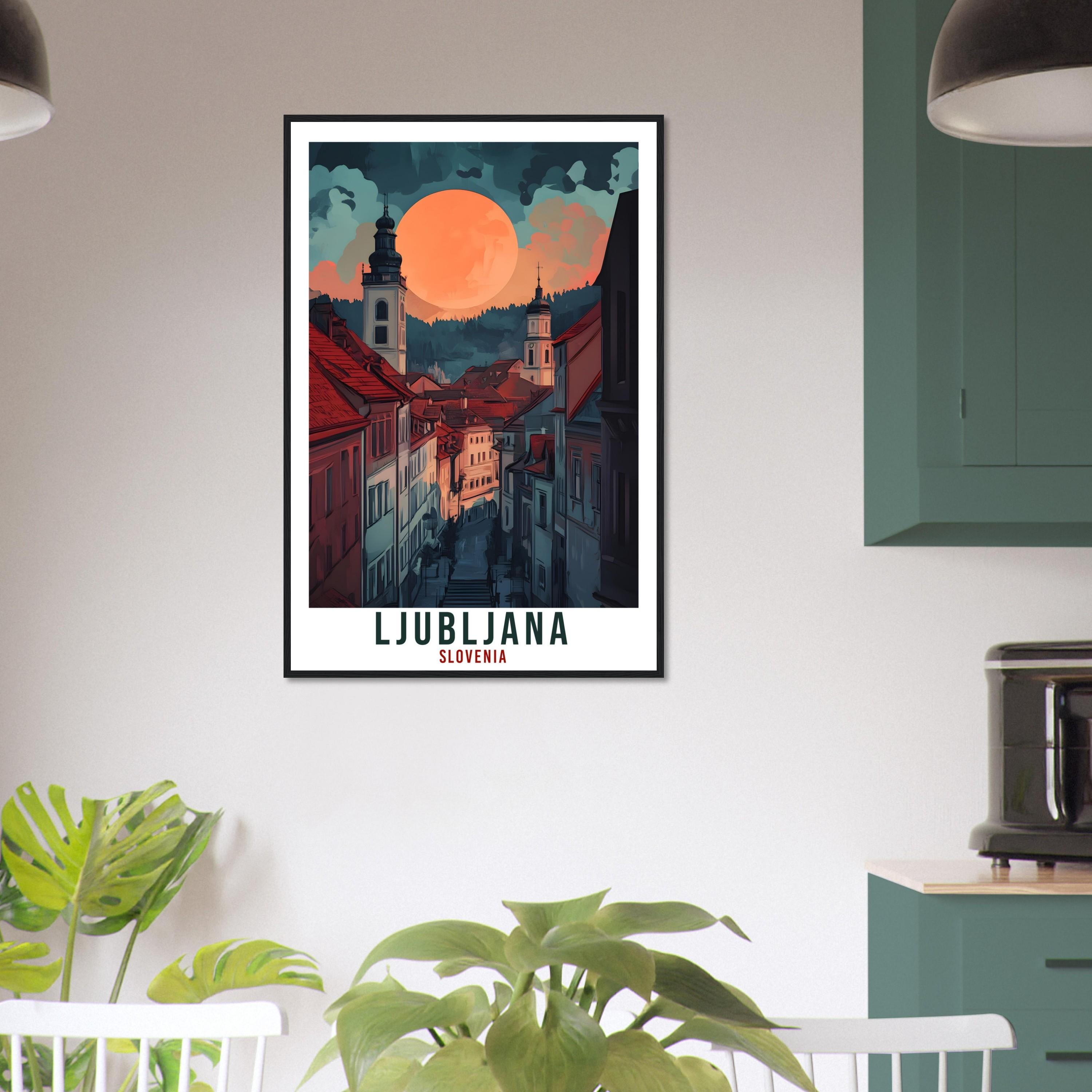 Ljubljana Travel Print Slovenia Decor Ljubljana Wall Art Gift Wall Hanging Art Lover Ljubljana Slovenia Artwork Travel Poster Slovenia Art