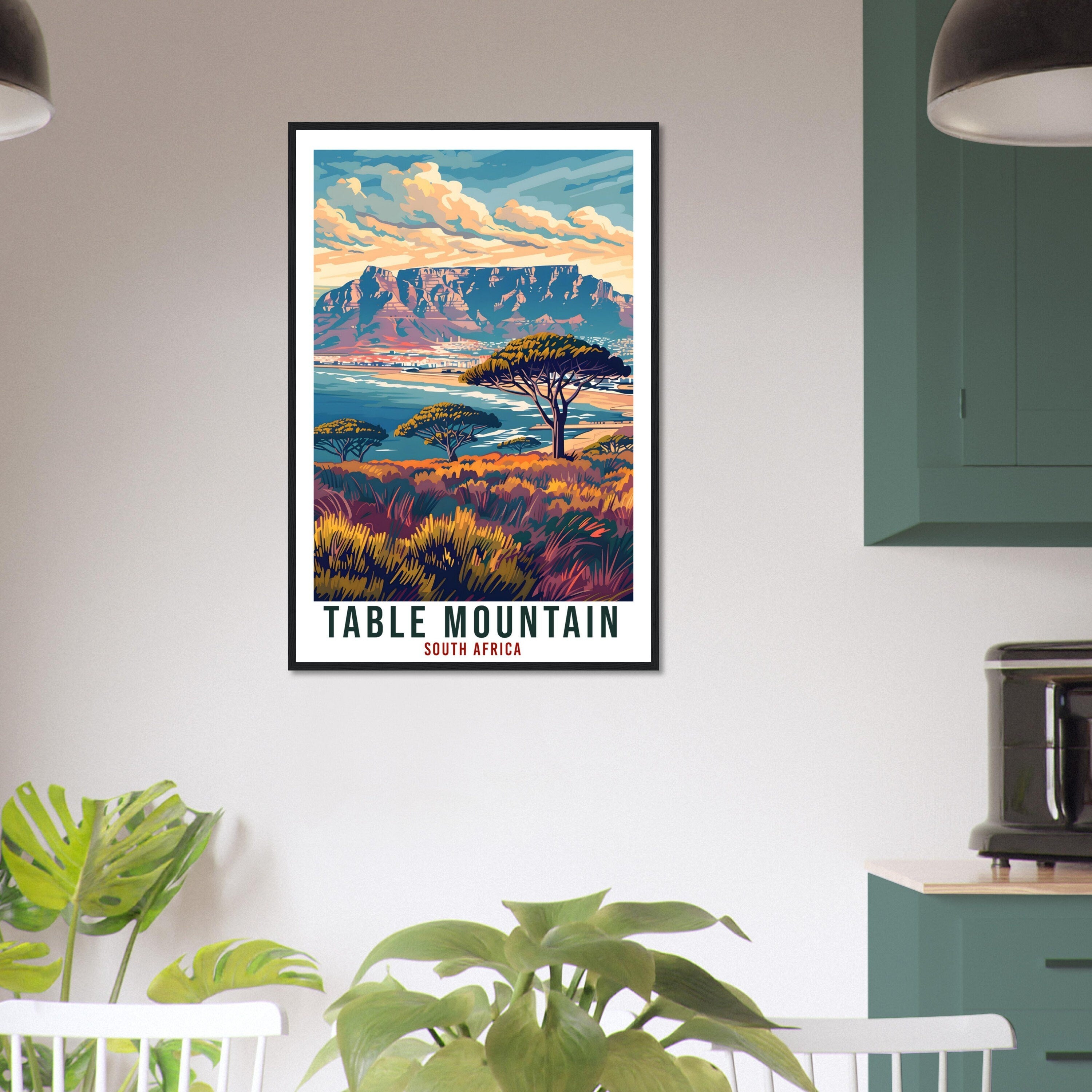 Table Mountain South Africa Travel Print Wall Art Wall Hanging Home Décor Table Mountain Art Lovers Artwork Gift Print South African Poster