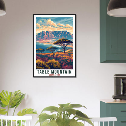 Table Mountain South Africa Travel Print Wall Art Wall Hanging Home Décor Table Mountain Art Lovers Artwork Gift Print South African Poster